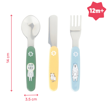 Набір металевих столових приборів Badabulle (виделка, ложка, ніж) (B005417) - Pampik - 3