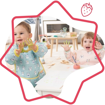 Уценка. Нагрудник Badabulle з довгими рукавами, рожевий (B007024) - Pampik - 8