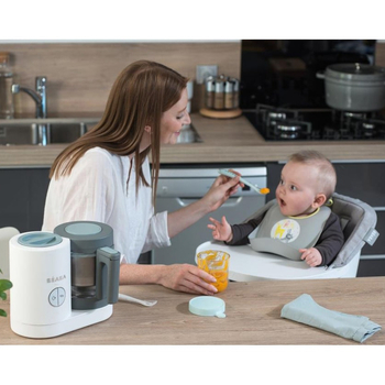 Пароварка-блендер Beaba Babycook Neo Night, білий з сірим (912773) - Pampik - 9