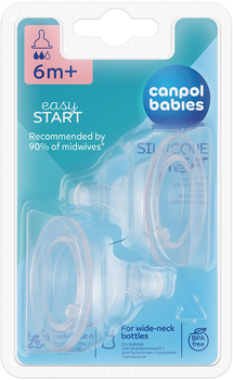 Соска силіконова Canpol babies EasyStart, середній потік, 6+, для пляшечок із широким отвором, 2 шт. (21/731) - Pampik - 2