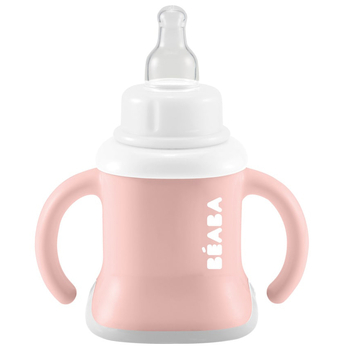 Поїльник Beaba 3 в 1 Evoluclip Training Cup, 150 мл, рожевий (913474) - Pampik