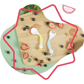 Уцінка. Гнучкі навчальні ложка та вилка Badabulle (B005416) - Pampik - 8