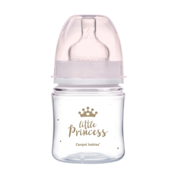 Антиколікова пляшечка Canpol babies Easystart Royal baby, з широким отвором, 120 мл, рожевий (35/233_pin) - Pampik