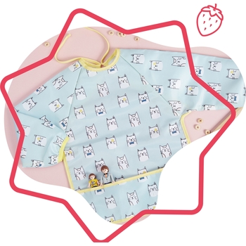 Уцінка. Нагрудник Badabulle з довгими рукавами, синій (B007025) - Pampik - 6