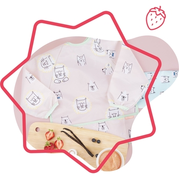 Уценка. Нагрудник Badabulle з довгими рукавами, рожевий (B007024) - Pampik - 6