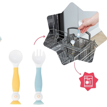 Уцінка. Гнучкі навчальні ложка та вилка Badabulle (B005416) - Pampik - 6