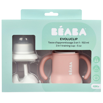 Поїльник Beaba 3 в 1 Evoluclip Training Cup, 150 мл, рожевий (913474) - Pampik - 4