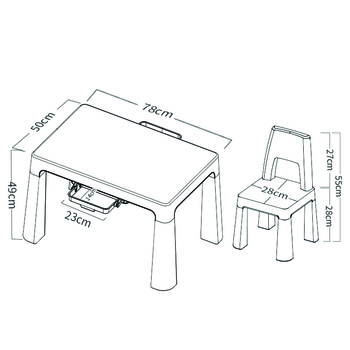 Комплект меблів (стіл + 2 стільці) FreeON NEO White-Grey, білий з сірим (46620) - Pampik - 4