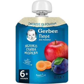 Набір фруктово-ягідних Gerber Pouch, 900 г (10 уп. по 90 г) - Pampik - 6