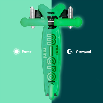 Самокат Micro Mini Deluxe Glow LED, крижаний лайм (MMD216) - Pampik - 7