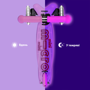 Самокат Micro Mini Deluxe Glow LED, морозний рожевий (MMD217) - Pampik - 7