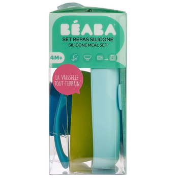 Набір силіконового посуду Beaba Babycook, 4 предмета, синій (913428) - Pampik - 10