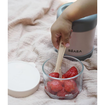 Силіконова ергономічна ложка Beaba Babycook 2, рожевий (913425) - Pampik - 9