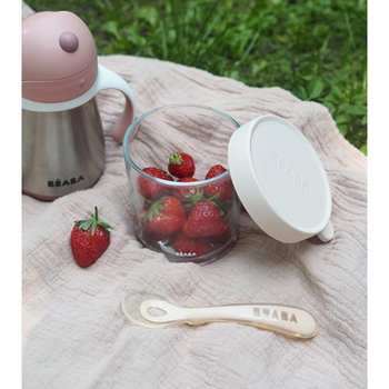 Силіконова ергономічна ложка Beaba Babycook 2, рожевий (913425) - Pampik - 6