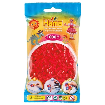 Термомозаика Hama Midi Набор красных бусин, 1000 элементов (207-05) - Pampik