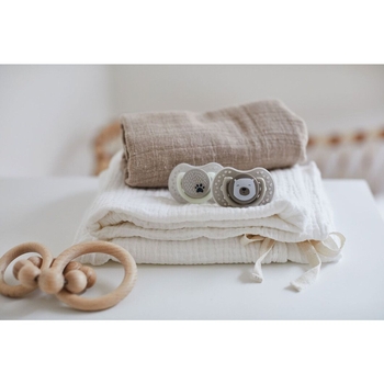 Пустушка силіконова Lovi Buddy bear, симетрична, 6-18 міс., 2 шт., бежевий (22/865) - Pampik - 7