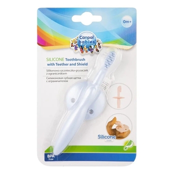 Силіконова щітка для зубів Canpol Babies, з обмежувачем, блакитний - Pampik - 6