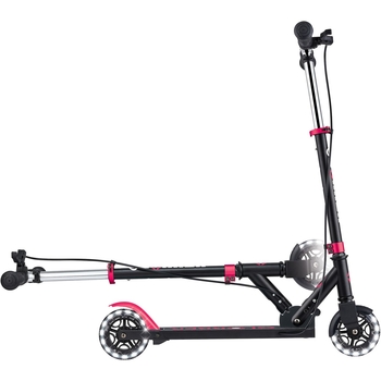 Самокат Globber Flow Element Junior Lights, чорно-рожевий (729-110) - Pampik - 3