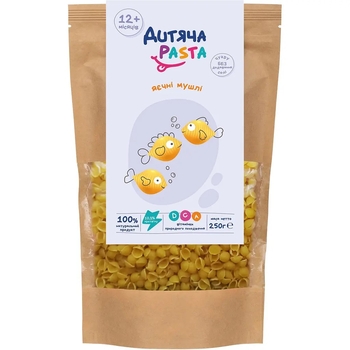Макаронні вироби Дитяча Pasta Яєчні, мушлі, 250 г - Pampik