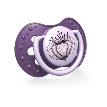 Пустушка силіконова Lovi Botanic Girl, динамічна, 6-18 міс., 2 шт., фіолетовий (22/871girl) - Pampik - 4