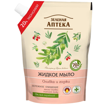 Рідке мило Зелена Аптека Оливка та годжі, 460 мл - Pampik