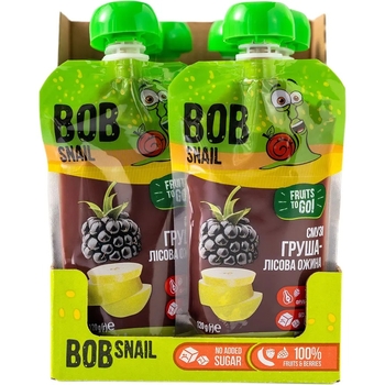 Пюре фруктовое Bob Snail Смузи Груша-Лесная Ежевика, пастеризованное, 1.2 кг (10 шт. по 120 г) - Pampik - 2