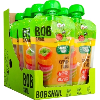 Пюре фруктовое Bob Snail Смузи Хурма-Гуава, пастеризованное, 1.2 кг (10 шт. по 120 г) - Pampik