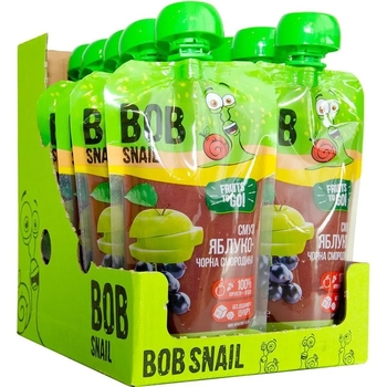 Пюре фруктовое Bob Snail Fruits to Go Яблоко-Черная смородина, 1.2 кг (10 шт. по 120 г) - Pampik