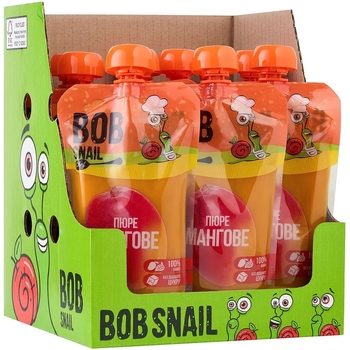 Пюре фруктовое Bob Snail Манго, пастеризованное, 2.5 кг (10 шт. по 250 г) - Pampik
