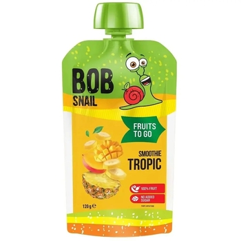 Пюре фруктовое Bob Snail Smoothie Fruits to Go Tropic, 1.2 кг (10 шт. по 120 г) - Pampik - 2