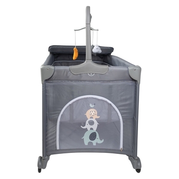 Ліжко-манеж FreeON Elephants з другим ярусом, сірий (81514) - Pampik - 3