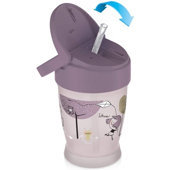 Чашка-непроливайка Lovi Lovely Girl с силиконовой трубочкой, 250 мл, фиолетовый (35/354girl) - Pampik - 2