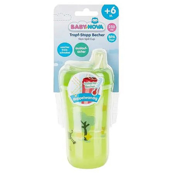 Чашка-непроливайка с мягким носиком Baby-Nova, 250 мл, салатовый (3965428) - Pampik - 4