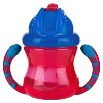 Поїльник Nuby Вбудований клапан з трубочкою-непроливайкою, 240 мл, червоний (NV0404002red) - Pampik - 2