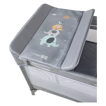 Ліжко-манеж FreeON Elephants з другим ярусом, сірий (81514) - Pampik - 9