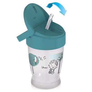 Чашка-непроливайка Lovi Lovely Boy з силіконовою трубочкою, 250 мл, бірюзовий (35/354boy) - Pampik - 2