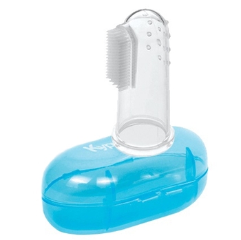 Зубна щітка-масажер для зубів Курносики, силіконова, блакитний (7077) - Pampik