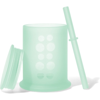 Уцінка. Силіконова кришка та трубочка Olababy для стаканчика, бірюзовий (61411) - Pampik - 2