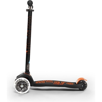 Самокат Micro Maxi Deluxe LED, чорний з помаранчевим (MMD143) - Pampik - 2