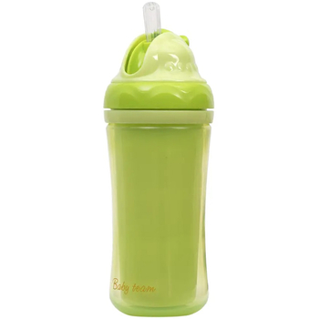 Поїльник з подвійними стінками і трубочкою Baby Team, 300 мл, зелений (5021) - Pampik