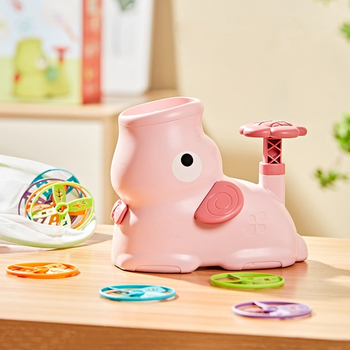 Детская игрушка с летающими тарелками Beiens Слоник, рожевий (206pink) - Pampik - 5