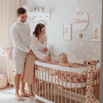 Защитный бортик Tweeto Косичка, 220х15 см, пудровый (Т 145) - Pampik - 5