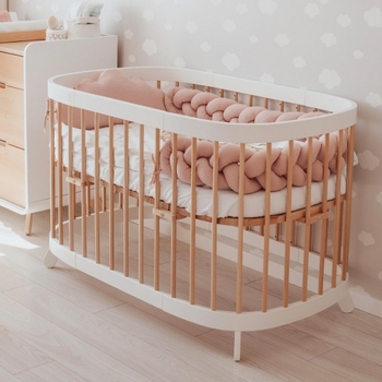 Защитный бортик Tweeto Косичка, 220х15 см, пудровый (Т 145) - Pampik - 3