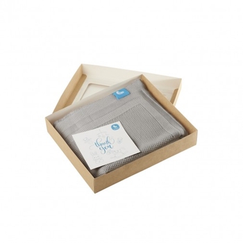 Дитячий в'язаний плед Tweeto, 100х80 см, сірий (Т 104) - Pampik - 3