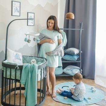 Дитячий в'язаний плед Tweeto, 100х80 см, м'ятний (Т 107) - Pampik - 7