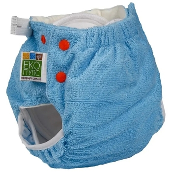 Подгузник трикотажный ЭКО ПУПС Active Classic с вкладышем Abso Maxi, 5-9 кг, голубой - Pampik