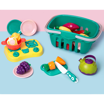 Ігровий набір Beiens Кошик з овочами та фруктами на липучках, 30 предметів (BC9902) - Pampik - 2