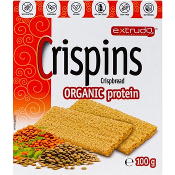 Органічні хлібці Extrudo Crispins з протеїном, 100 г - Pampik - 2