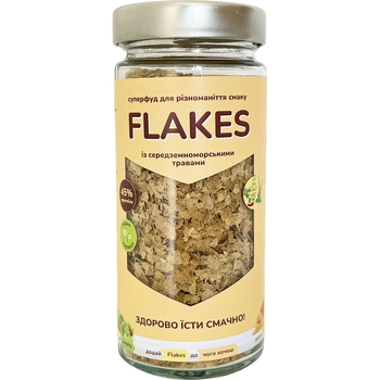 Пластівці дріжджові неактивні Flakes із середземноморськими травами, 80 г - Pampik