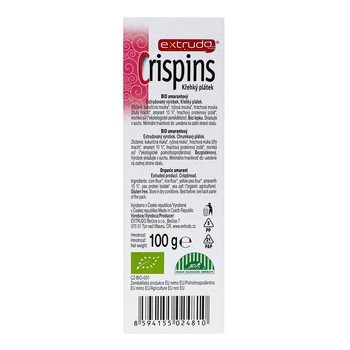 Органические хлебцы Extrudo Crispins с амарантом, 100 г - Pampik - 4